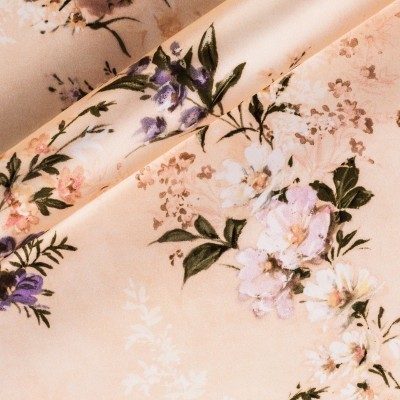 Floral printed silk fabric