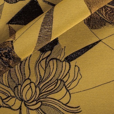 Floral and geometric printed nigel jacquard fabric