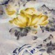 Lurex floral printed wool silk fabric