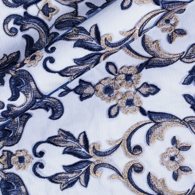 Floral embroidered fabric