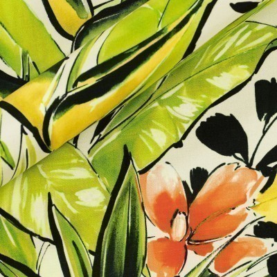 Floral print on silk