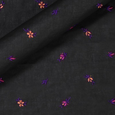 Floral embroidered cotton