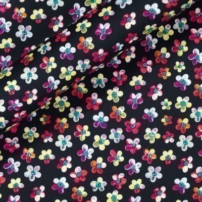 Floral print on stretch cotton