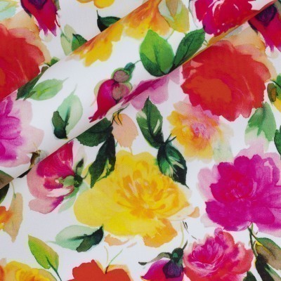 Floral print on stretch cotton
