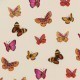 Butterfly print silk and cotton poplin