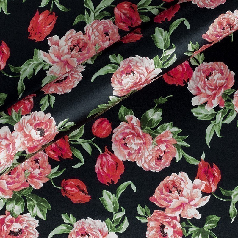 FLORAL PRINT ON SILK SATIN CREPE - Carnet Couture FW 2021-22