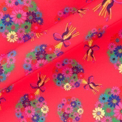 FLORAL PRINT ON STRETCH COTTON DRILL