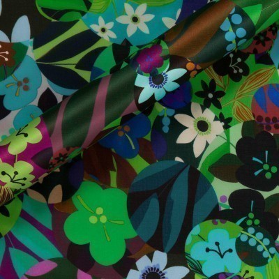 FLORAL PRINT ON COTTON AND SILK SATIN